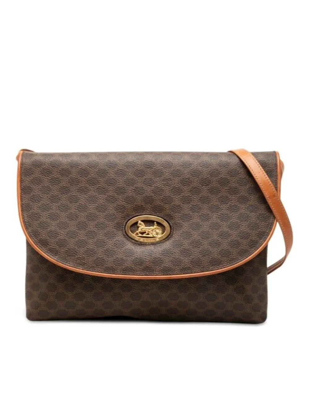 Celine Clutch 2-Way Brown Leather